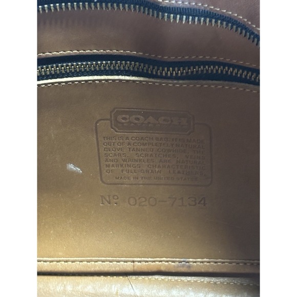 USA VINTAGE COACH SHOULDER CROSSBODY BAG BRASS ZIPPED BROWN LEATHER STRAP ADJUST - Picture 6 of 16